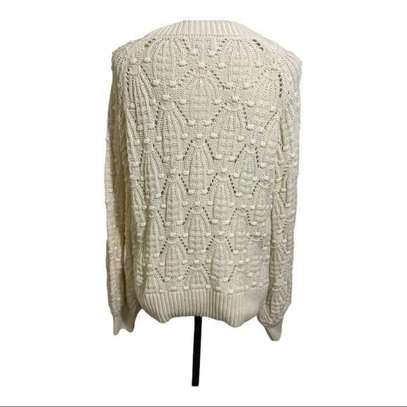 Jun & Ivy womens crewneck sweater Small off white Cotton - Picture 5 of 11